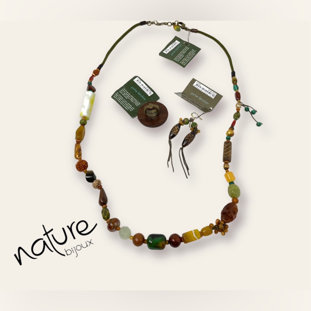 NATURE bijoux Long Necklace, Earring & Ring Set (3 Pieces Set) - Picture 2 of 8